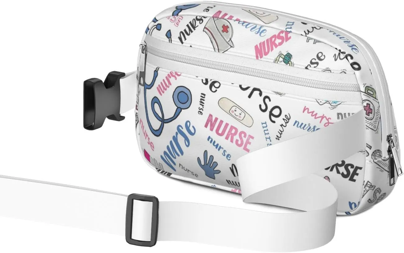 Fanny Pack for Women,Mini Waterproof Nurse theme Belt Bag,Fashionable Crossbody,Cute Everywhere Belt Bags Fanny Pack for Hiking, Travel.