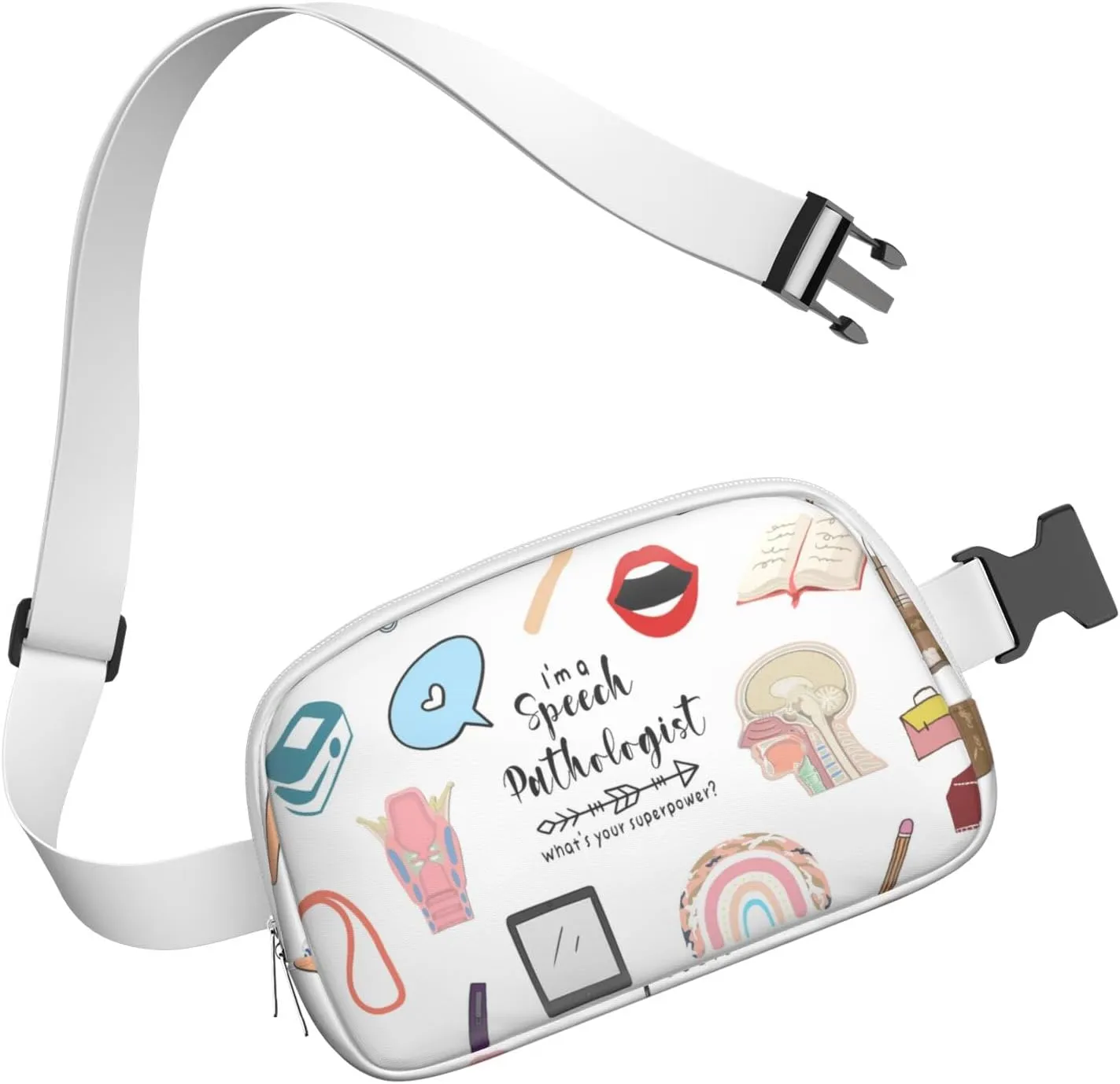 Fanny Pack for Women,Mini Waterproof Nurse theme Belt Bag,Fashionable Crossbody,Cute Everywhere Belt Bags Fanny Pack for Hiking, Travel.