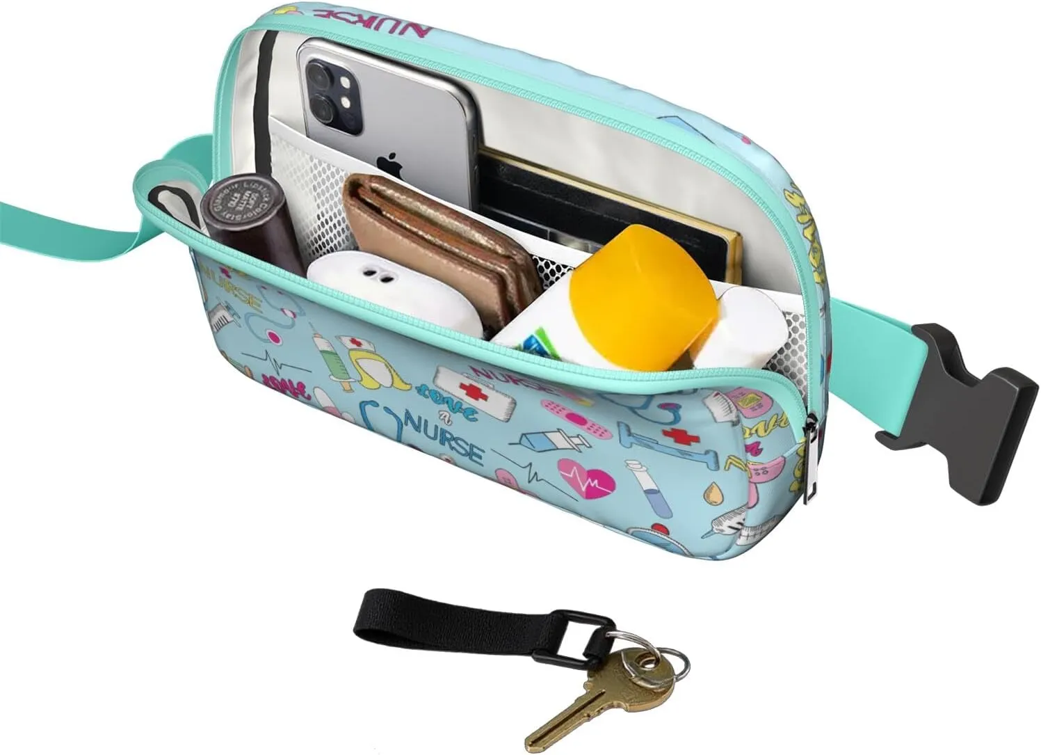 Fanny Pack for Women,Mini Waterproof Nurse theme Belt Bag,Fashionable Crossbody,Cute Everywhere Belt Bags Fanny Pack for Hiking, Travel.