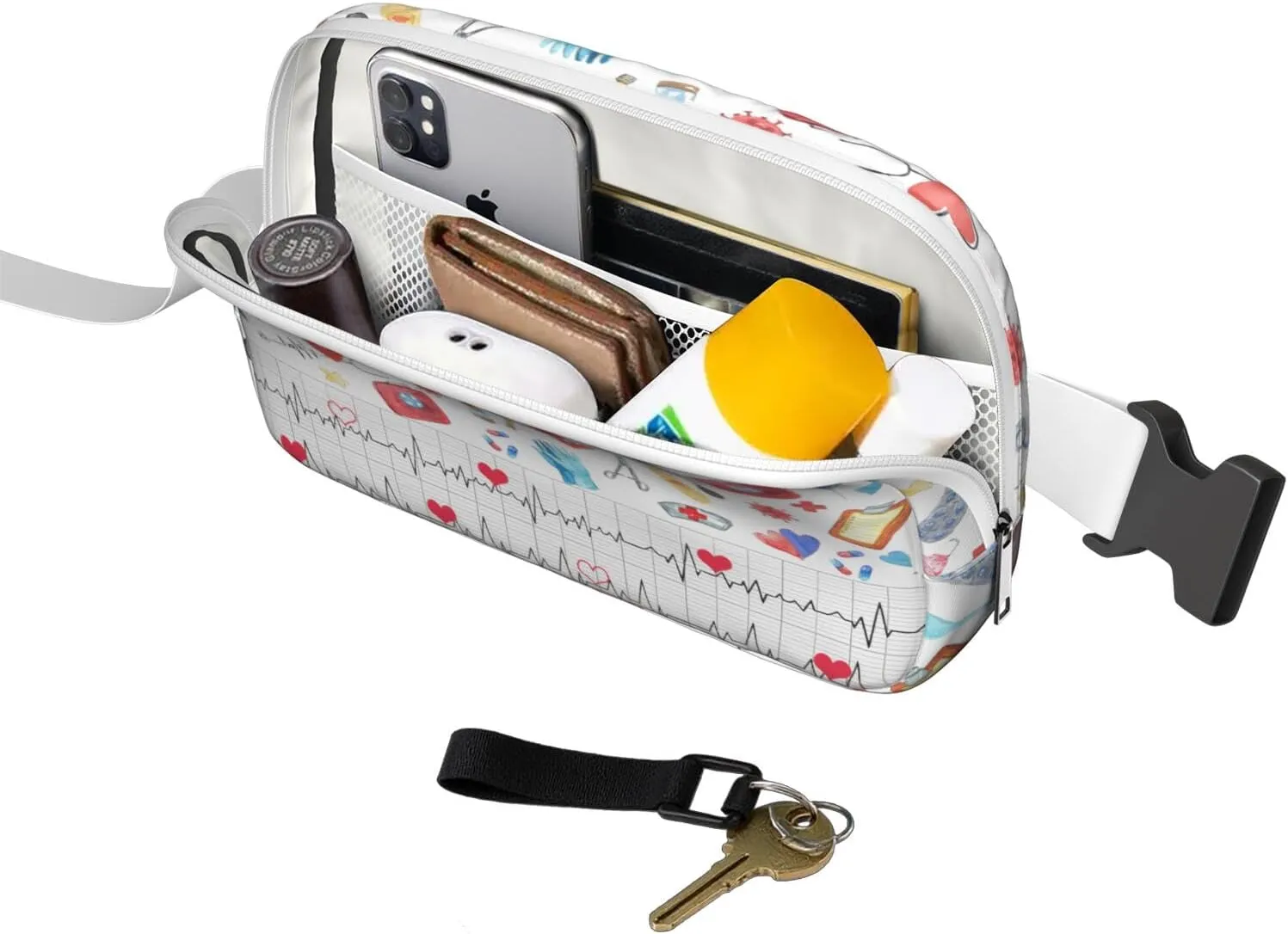 Fanny Pack for Women,Mini Waterproof Nurse theme Belt Bag,Fashionable Crossbody,Cute Everywhere Belt Bags Fanny Pack for Hiking, Travel.