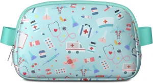 Fanny Pack for Women,Mini Waterproof Nurse theme Belt Bag,Fashionable Crossbody,Cute Everywhere Belt Bags Fanny Pack for Hiking, Travel.