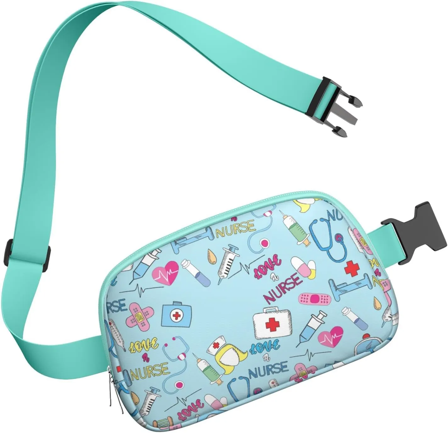 Fanny Pack for Women,Mini Waterproof Nurse theme Belt Bag,Fashionable Crossbody,Cute Everywhere Belt Bags Fanny Pack for Hiking, Travel.
