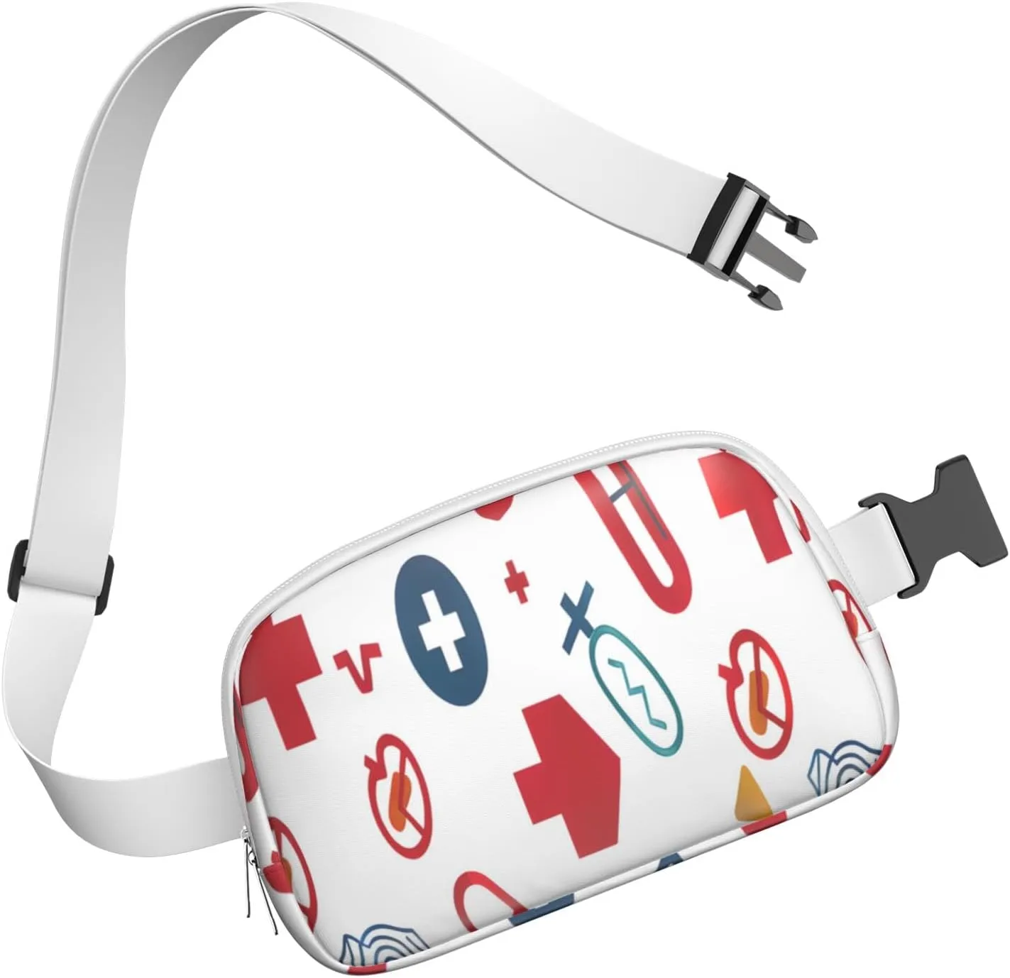 Fanny Pack for Women,Mini Waterproof Nurse theme Belt Bag,Fashionable Crossbody,Cute Everywhere Belt Bags Fanny Pack for Hiking, Travel.