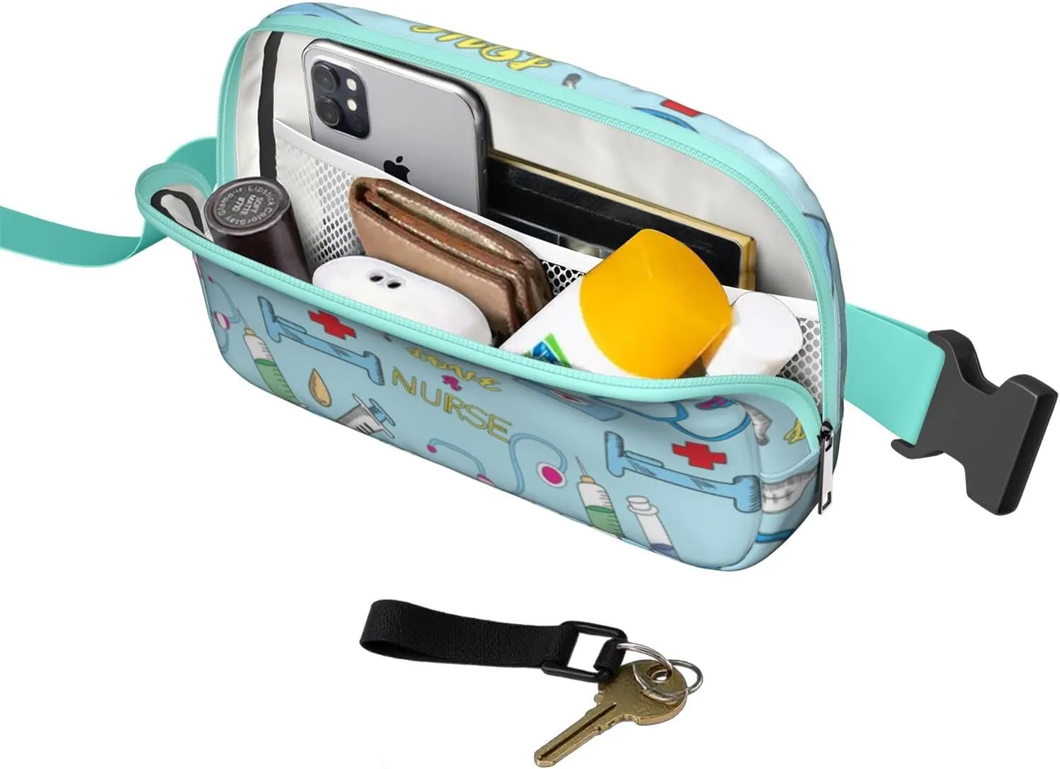 Fanny Pack for Women,Mini Waterproof Nurse theme Belt Bag,Fashionable Crossbody,Cute Everywhere Belt Bags Fanny Pack for Hiking, Travel.