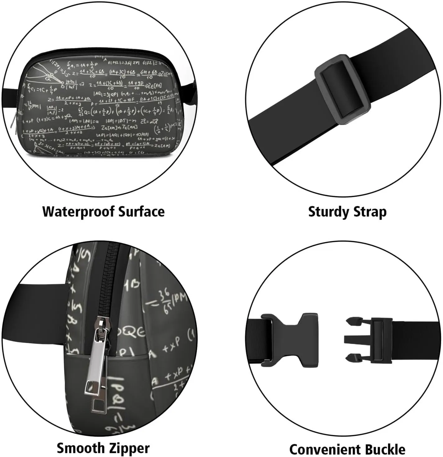 Fanny Pack for Women,Mini Waterproof Science theme Belt Bag,Fashionable Crossbody,Cute Everywhere Belt Bags Fanny Pack for Hiking,Travel.