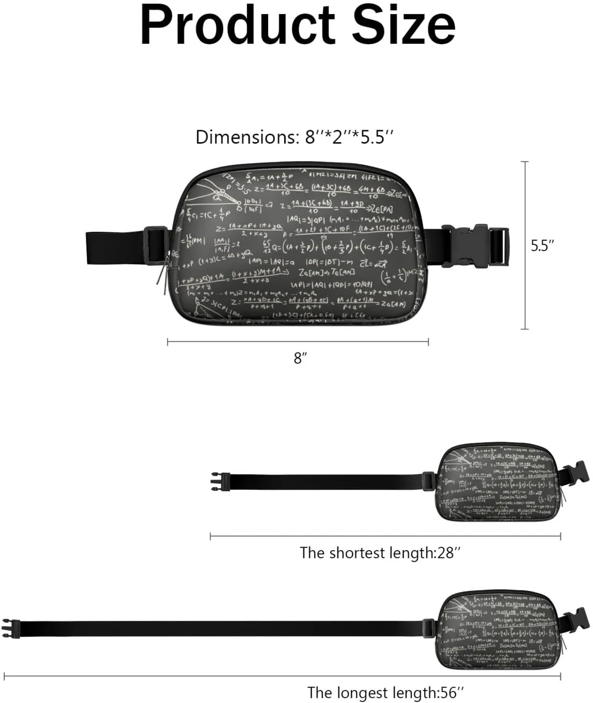 Fanny Pack for Women,Mini Waterproof Science theme Belt Bag,Fashionable Crossbody,Cute Everywhere Belt Bags Fanny Pack for Hiking,Travel.