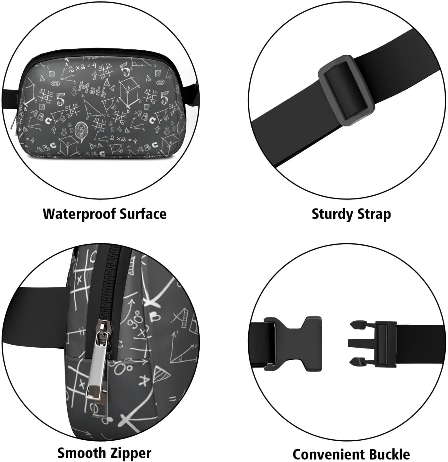 Fanny Pack for Women,Mini Waterproof Science theme Belt Bag,Fashionable Crossbody,Cute Everywhere Belt Bags Fanny Pack for Hiking,Travel.