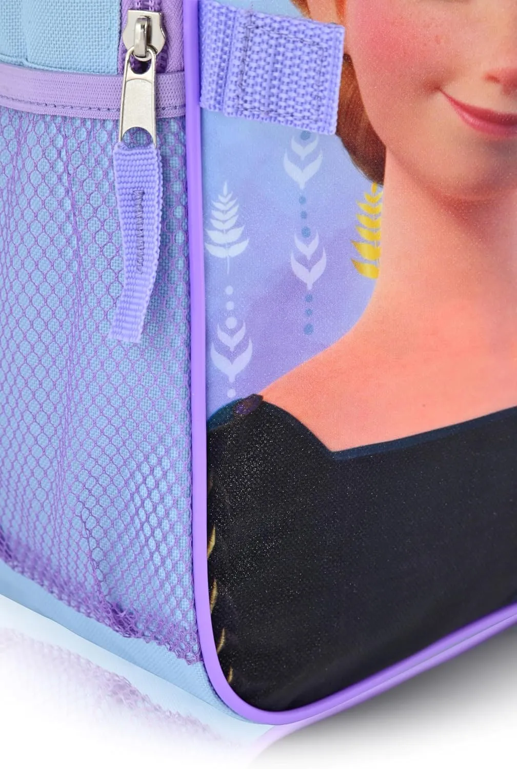 Fast Forward Disney Frozen Backpack With Lunch Box for Kids |Elsa and Anna Insulated Lunch Bag Lunch Box for Girls, Boys, Toddlers | Frozen Backpack for School and Reusable Lunchbox