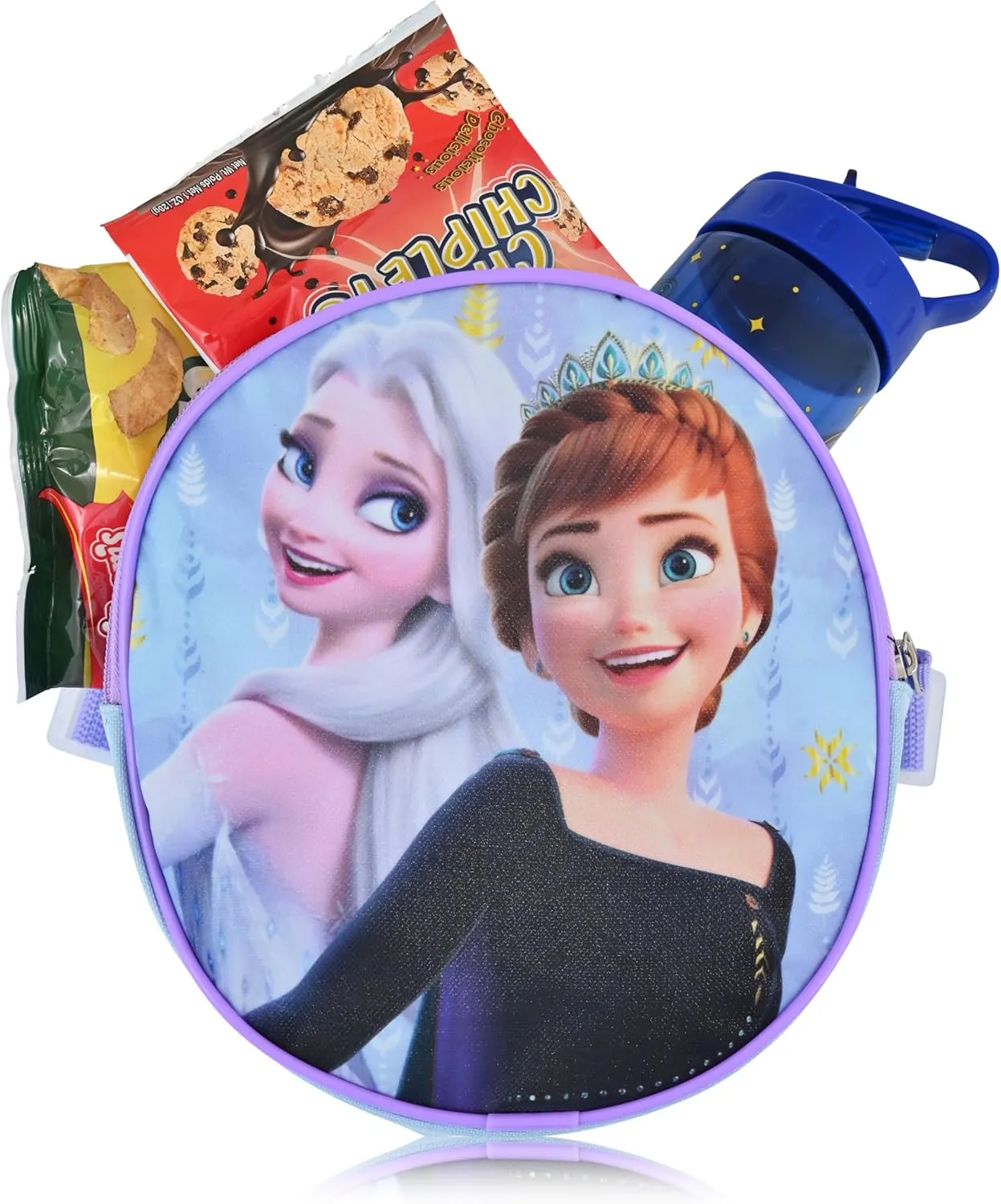 Fast Forward Disney Frozen Backpack With Lunch Box for Kids |Elsa and Anna Insulated Lunch Bag Lunch Box for Girls, Boys, Toddlers | Frozen Backpack for School and Reusable Lunchbox