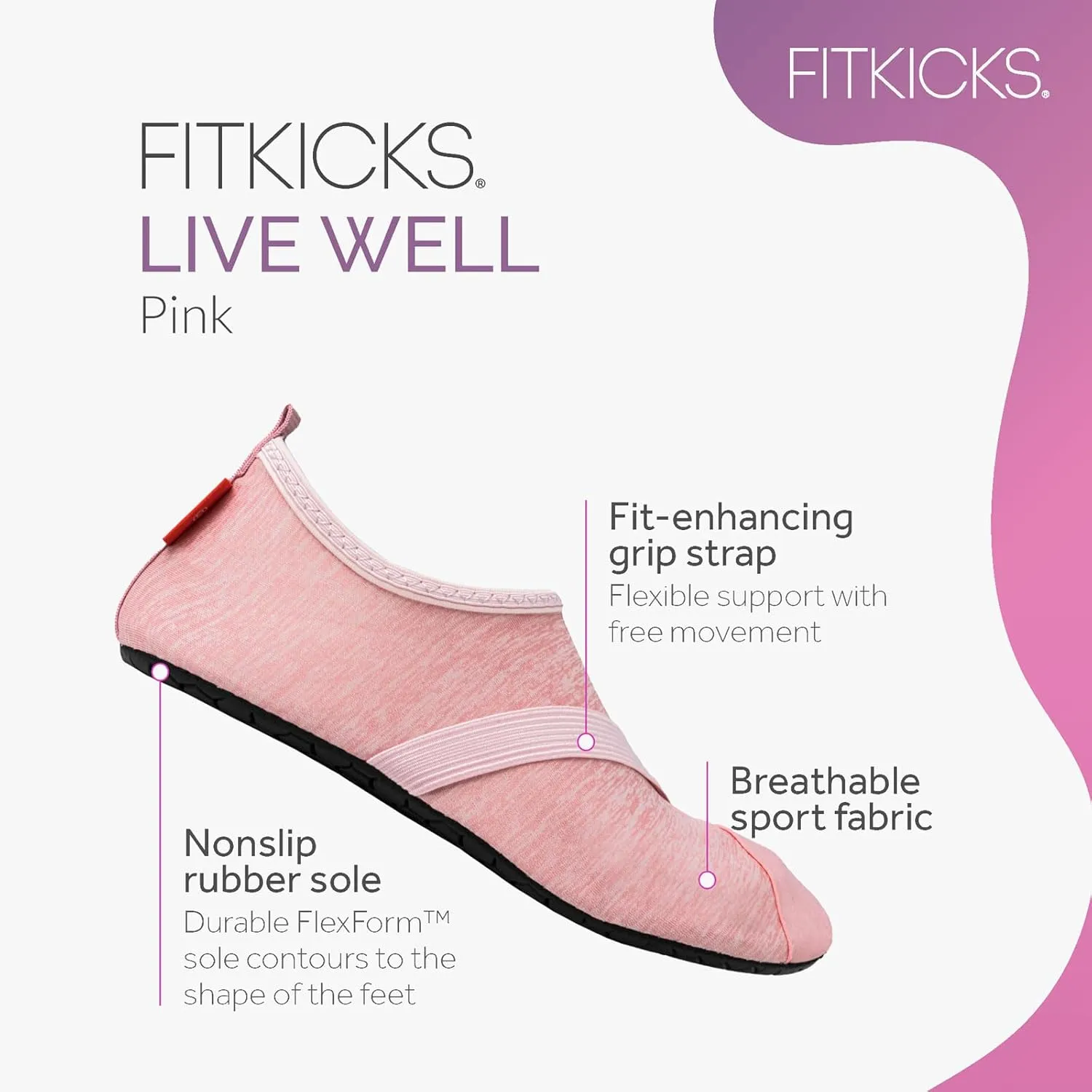 FITKICKS Original Women's Foldable Active Lifestyle Minimalist Footwear Barefoot Yoga Sporty Water Shoes