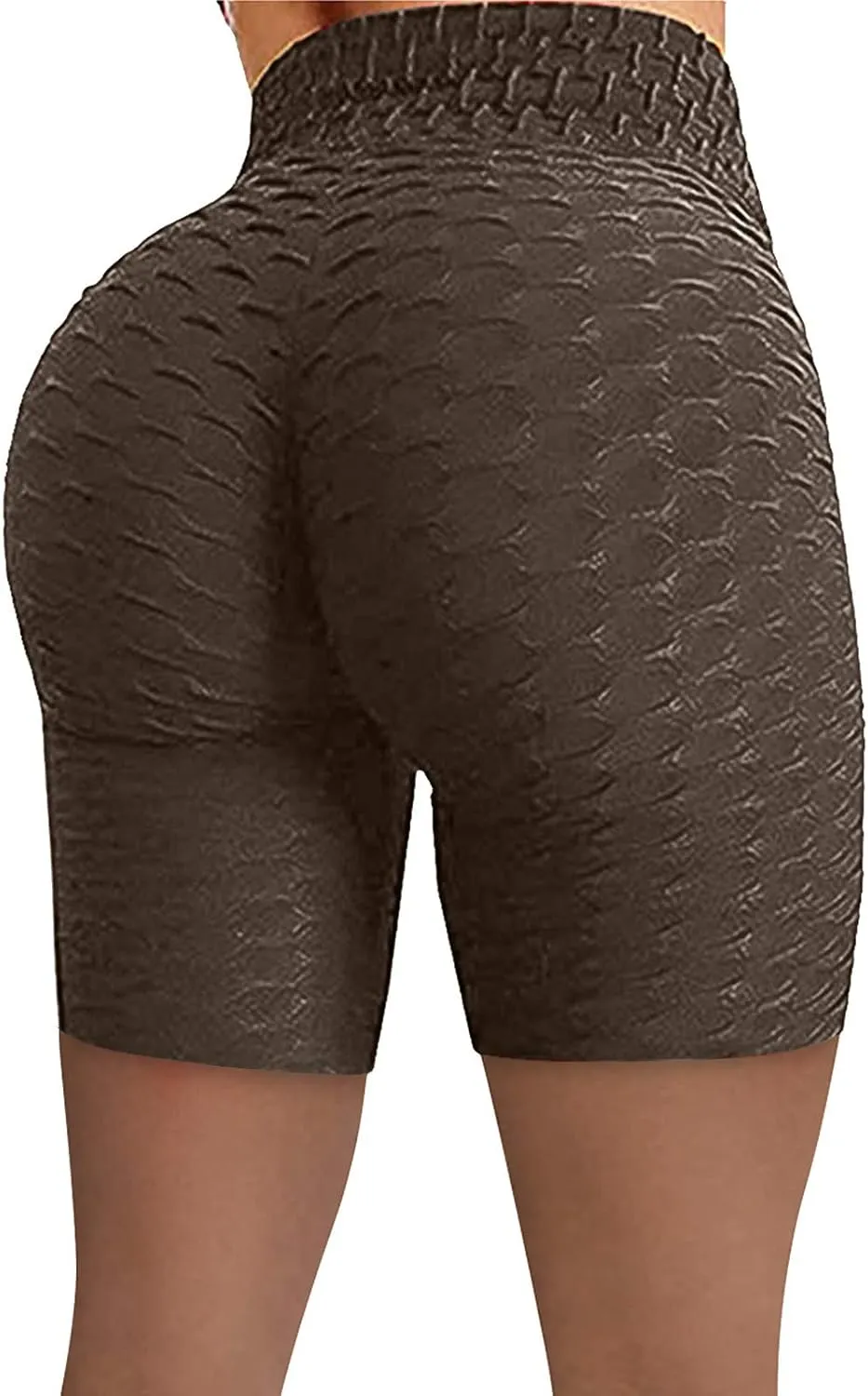 Fitness Wrinkled Biker Yoga Running Stretch High Waist Hip Pants Shorts Women Yoga Pants
