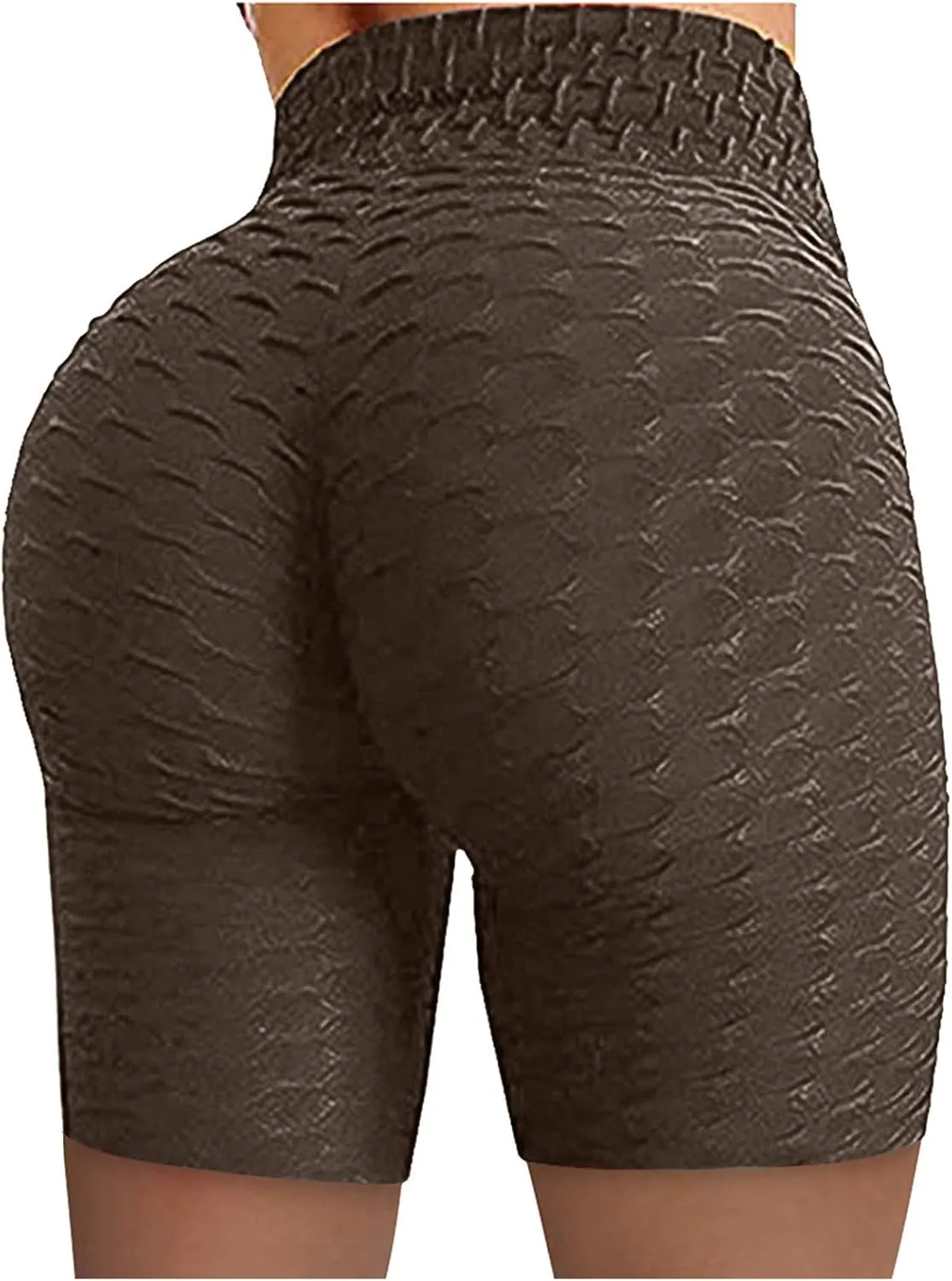 Fitness Wrinkled Biker Yoga Running Stretch High Waist Hip Pants Shorts Women Yoga Pants