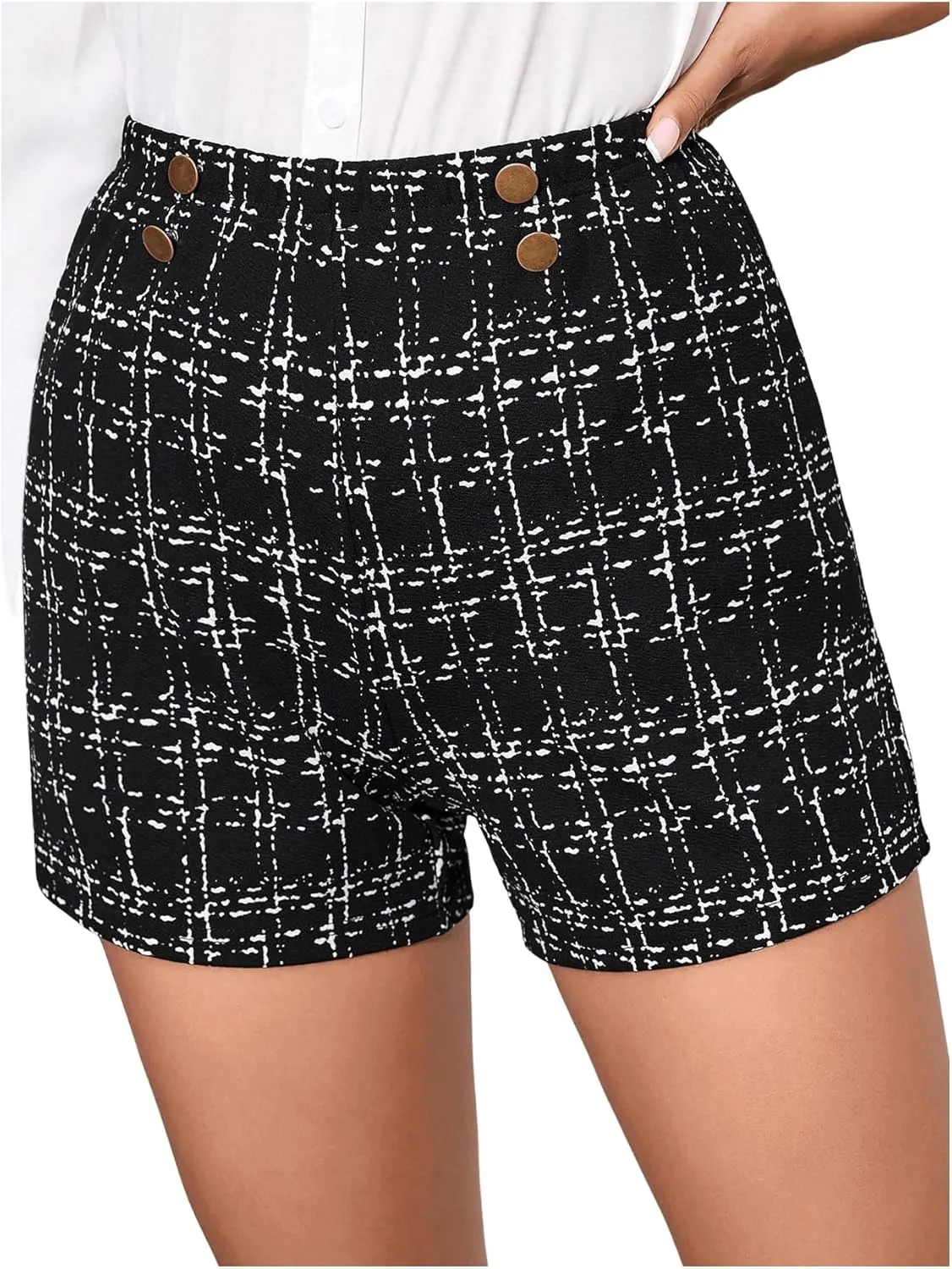 Floerns Women's Casual High Waist Skinny Shorts with Pocket