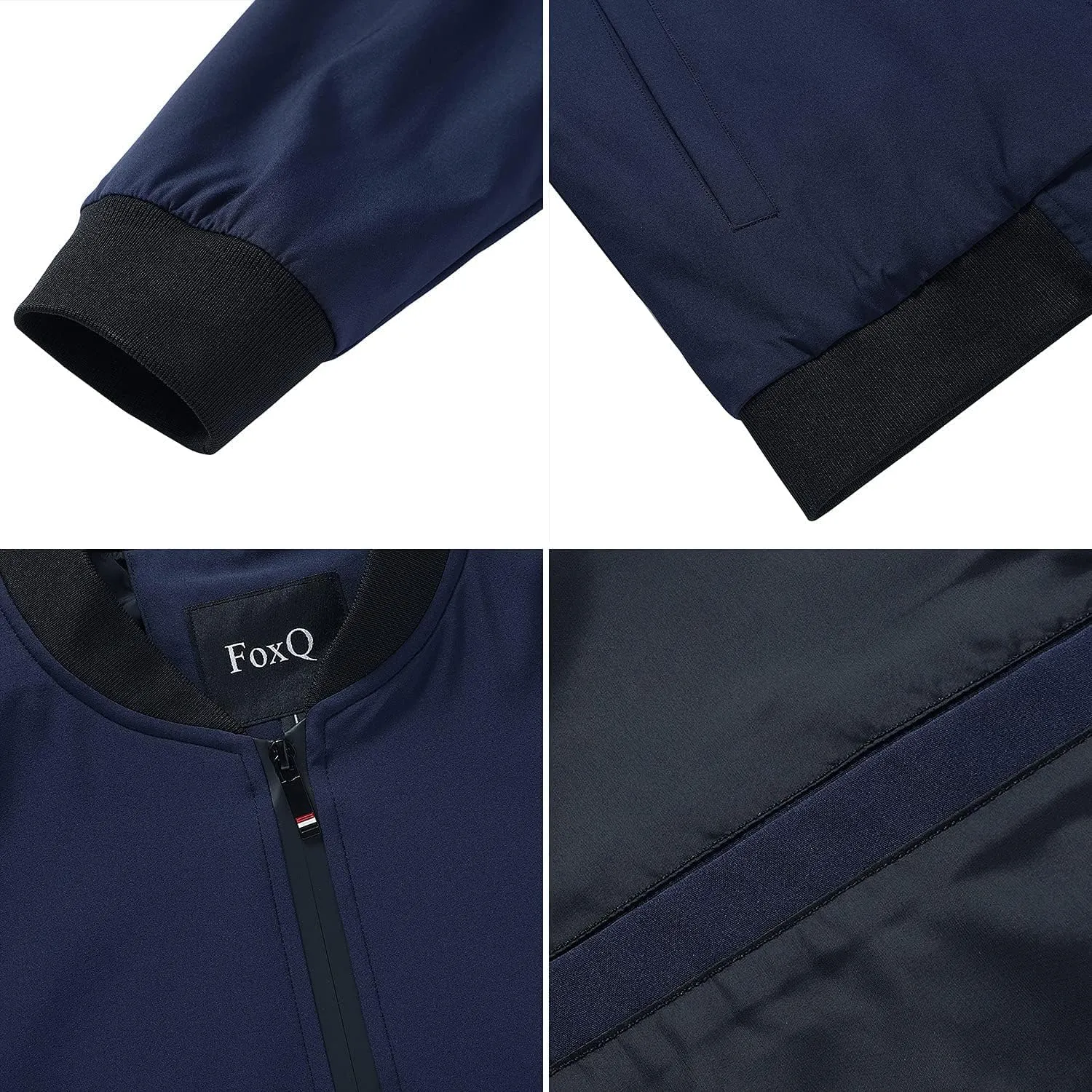 FoxQ Men's Bomber Jacket Lightweight, Slim Fit Sportswear Daily Casual Style with a Sporty Edge