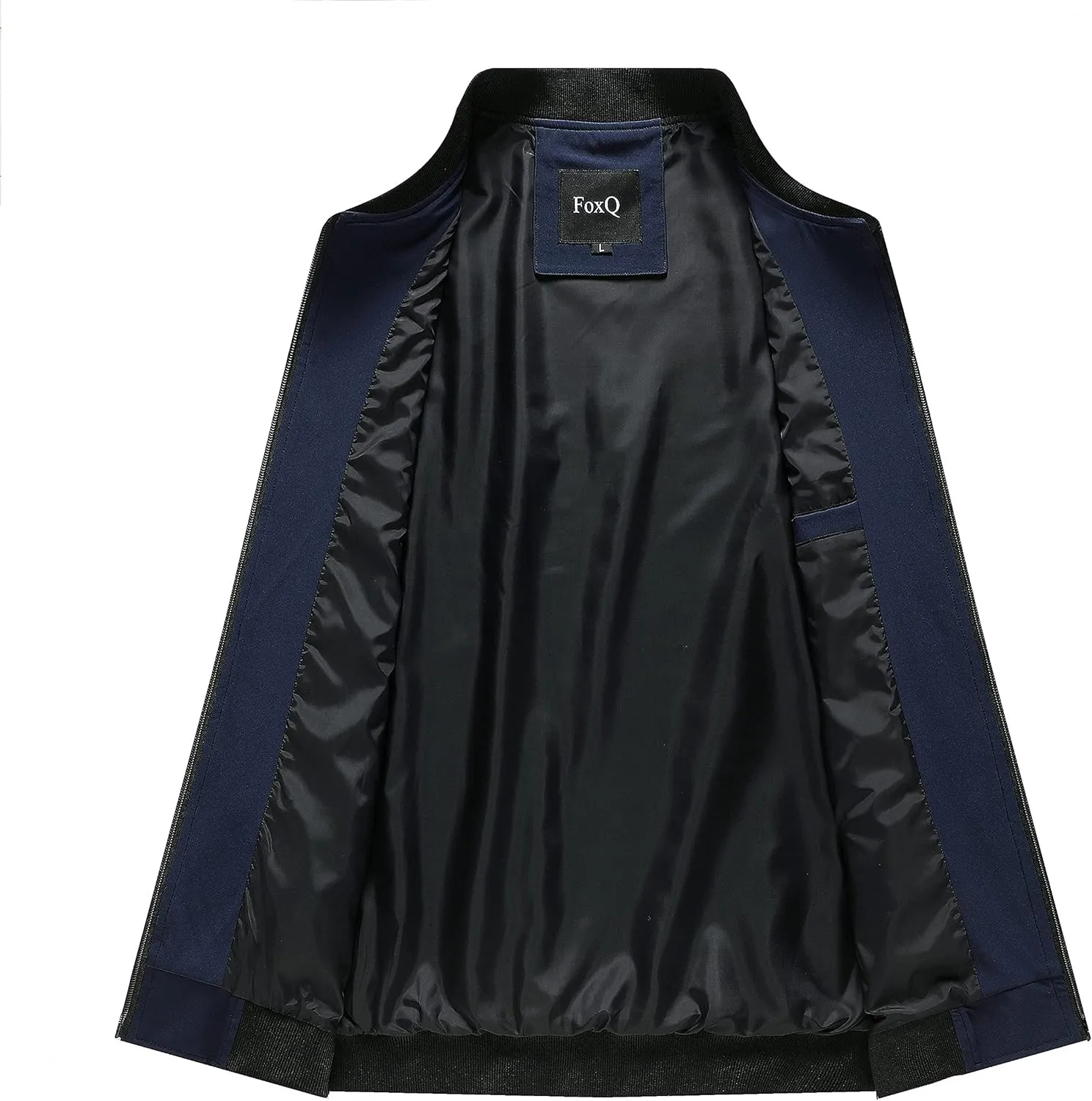 FoxQ Men's Bomber Jacket Lightweight, Slim Fit Sportswear Daily Casual Style with a Sporty Edge