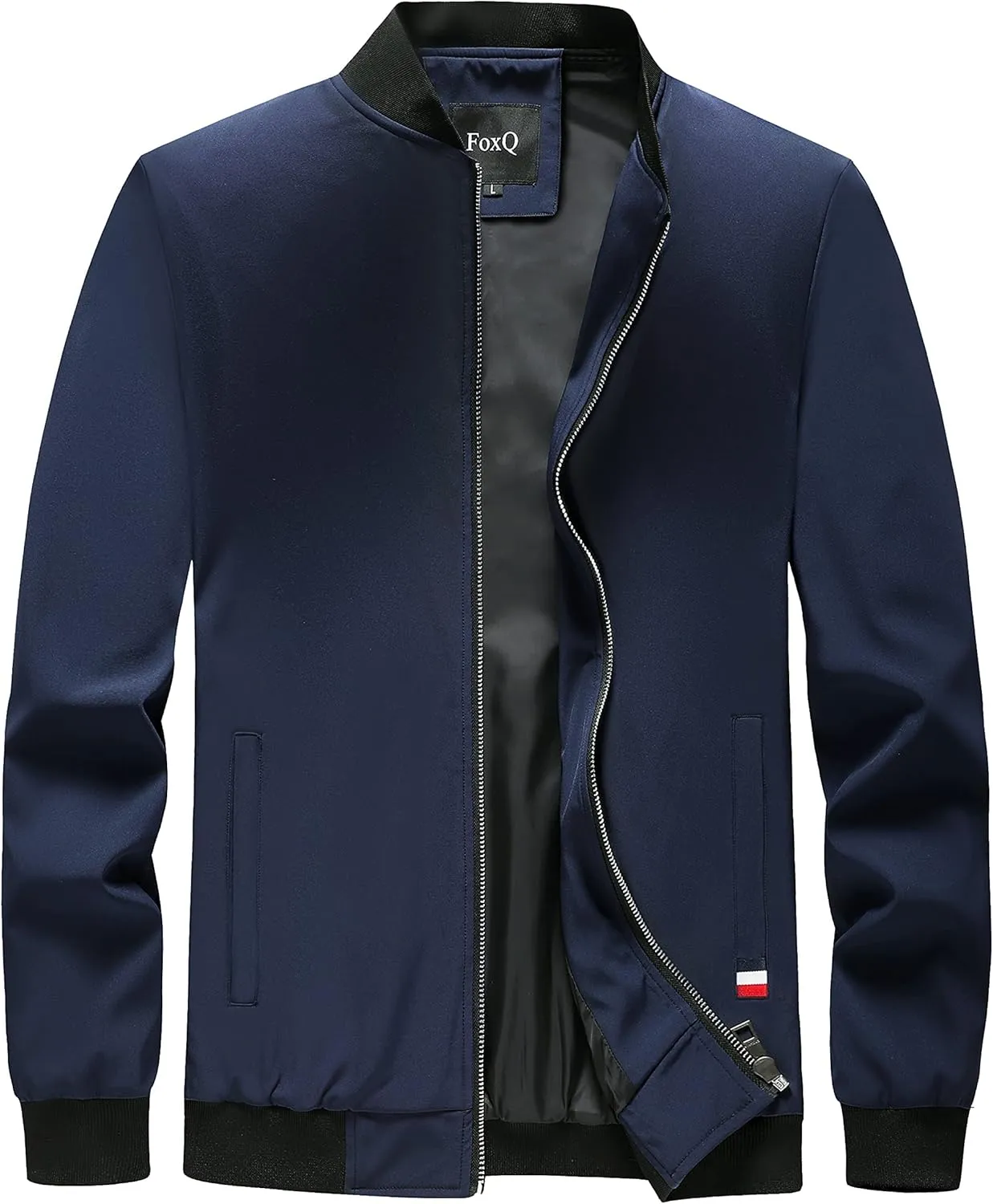 FoxQ Men's Bomber Jacket Lightweight, Slim Fit Sportswear Daily Casual Style with a Sporty Edge