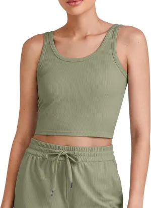G4Free Workout Tank Tops for Women Slim Fitted U Neck Ribbed Athletic Gym Yoga Cropped Tanks Summer Casual