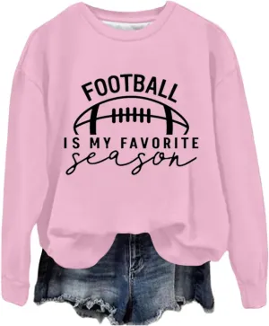 Game Day Sweatshirt Women Heart Football Graphic Sweatshirt Fall Long Sleeve Pullover Tops Football Mom Sweatshirt
