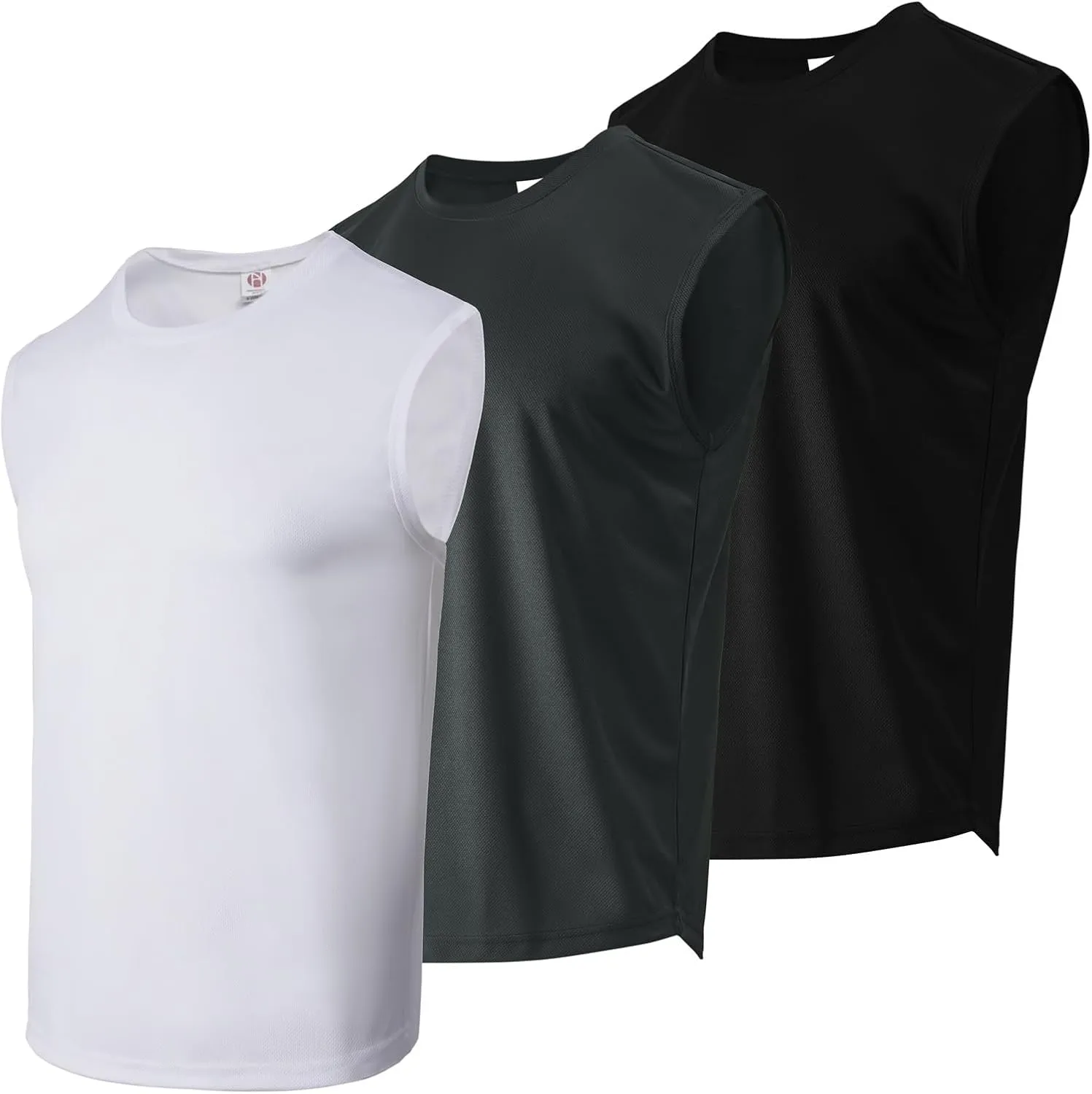 Gary Com Men's Pack Quick Dry Workout Tank Top Gym Stretch Muscle Tee Fitness Bodybuilding Sleeveless Crewneck T Shirt