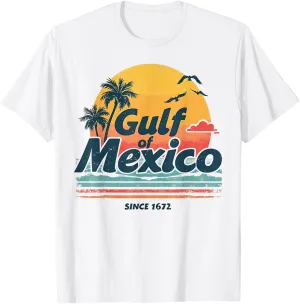 Gulf of Mexico since 1672 Retro Vintage Beach Sunset Vibe T-Shirt