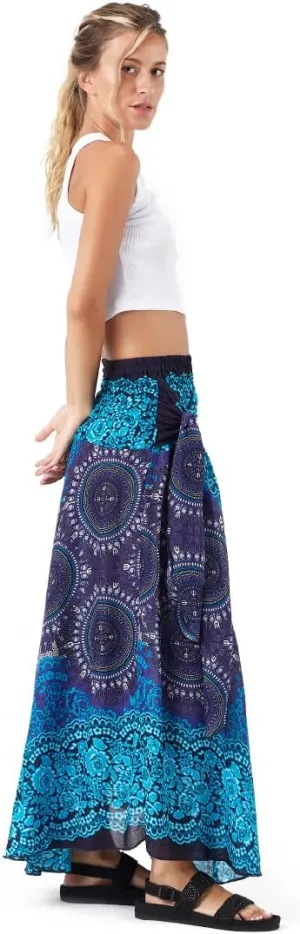Happy Trunks Long Skirts for Women Boho Clothes for Women Maxi Skirt Hippie Gypsy Bohemian Floral Printed