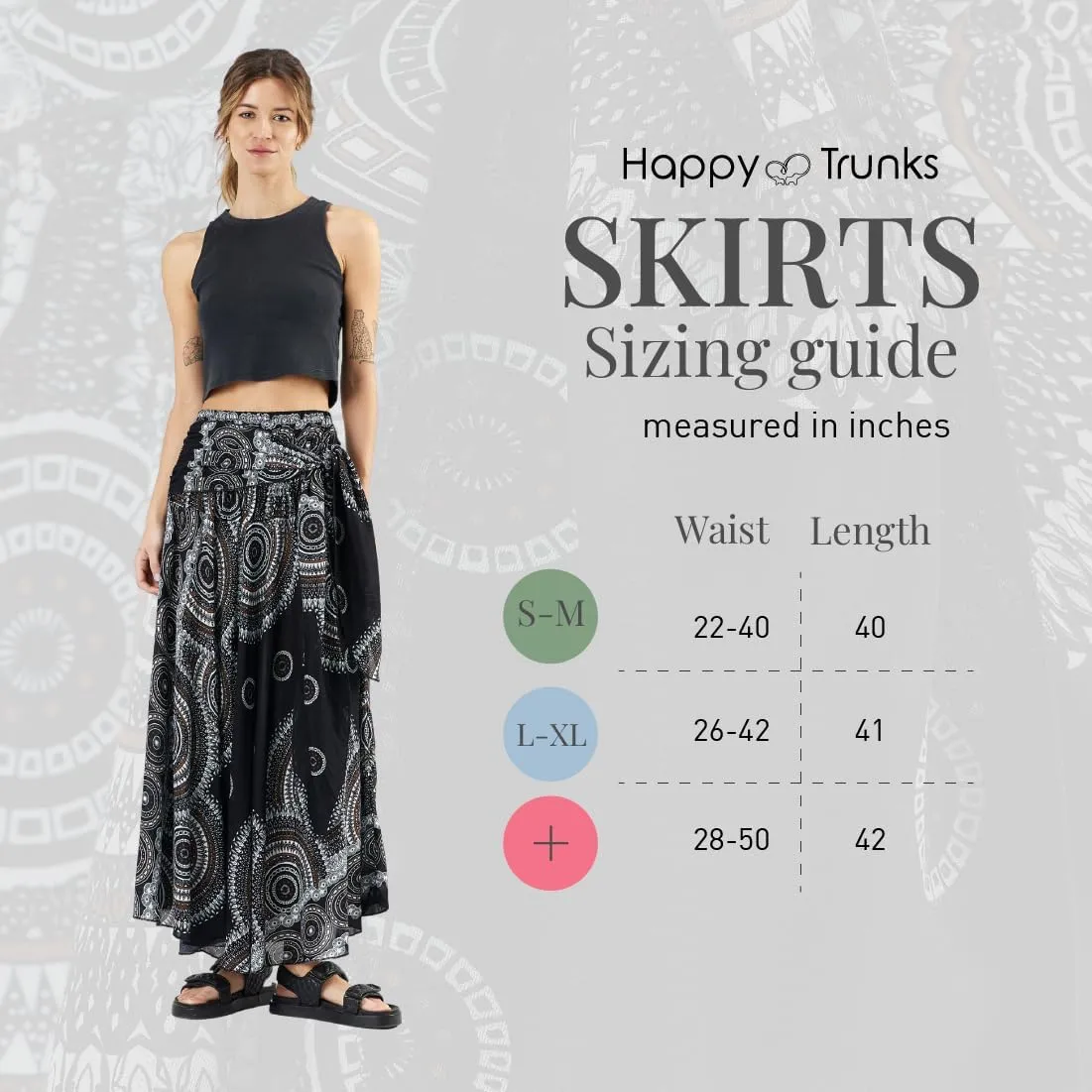 Happy Trunks Long Skirts for Women Boho Clothes for Women Maxi Skirt Hippie Gypsy Bohemian Floral Printed
