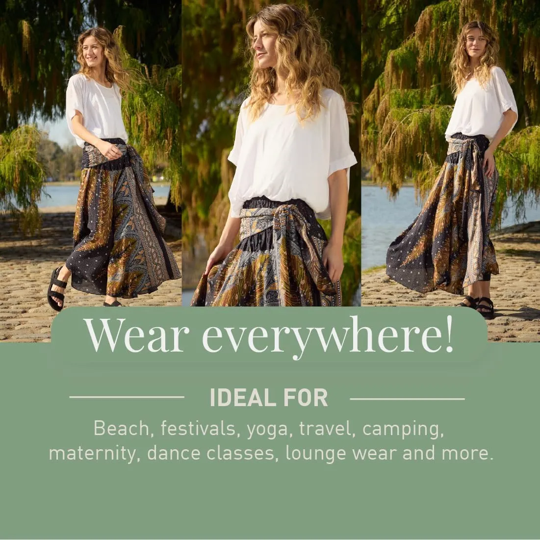 Happy Trunks Long Skirts for Women Boho Clothes for Women Maxi Skirt Hippie Gypsy Bohemian Floral Printed