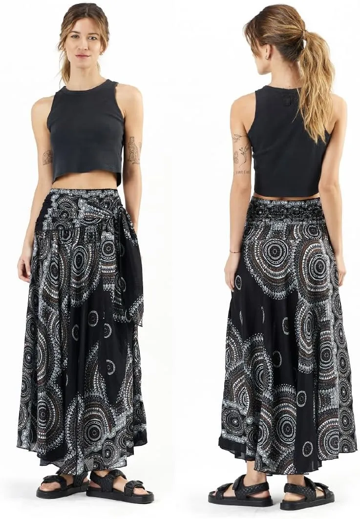 Happy Trunks Long Skirts for Women Boho Clothes for Women Maxi Skirt Hippie Gypsy Bohemian Floral Printed