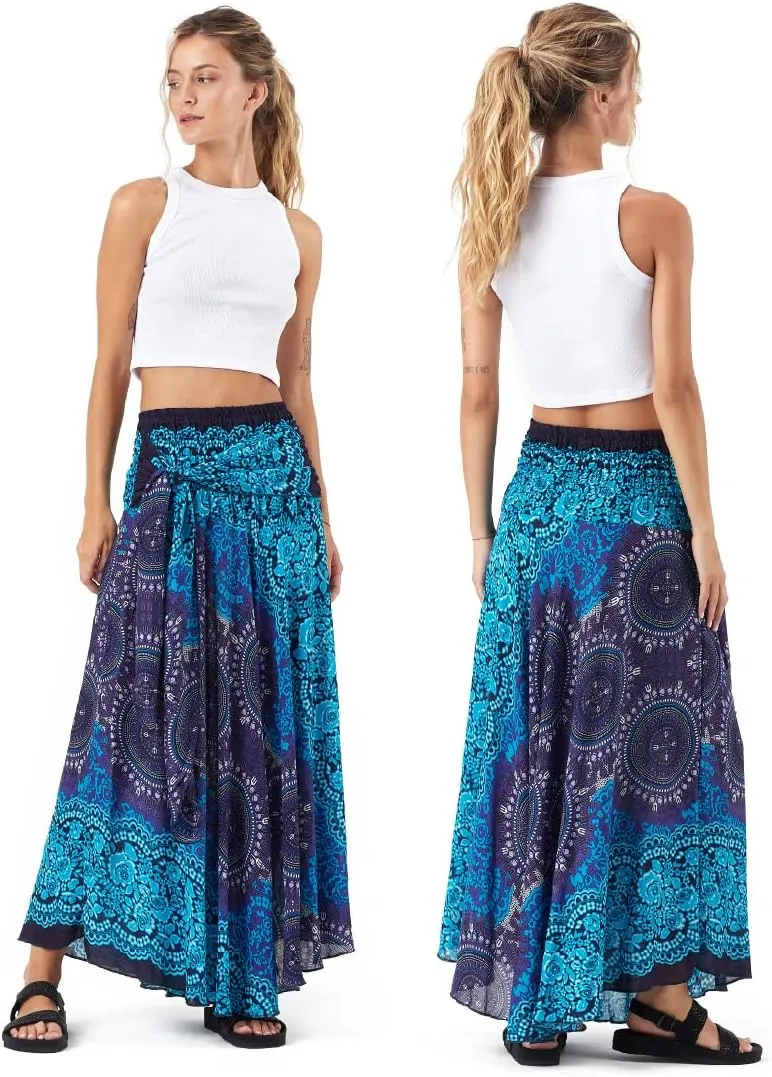 Happy Trunks Long Skirts for Women Boho Clothes for Women Maxi Skirt Hippie Gypsy Bohemian Floral Printed