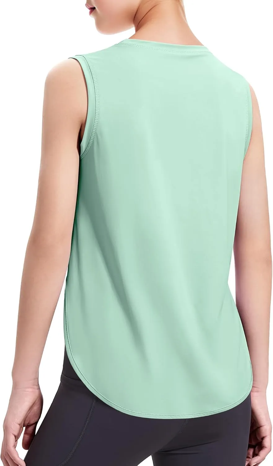 HASMES Girls Tank Tops Quick Dry Athletic Top Cute Sleeveless Shirts Dance Yoga Workout Tops