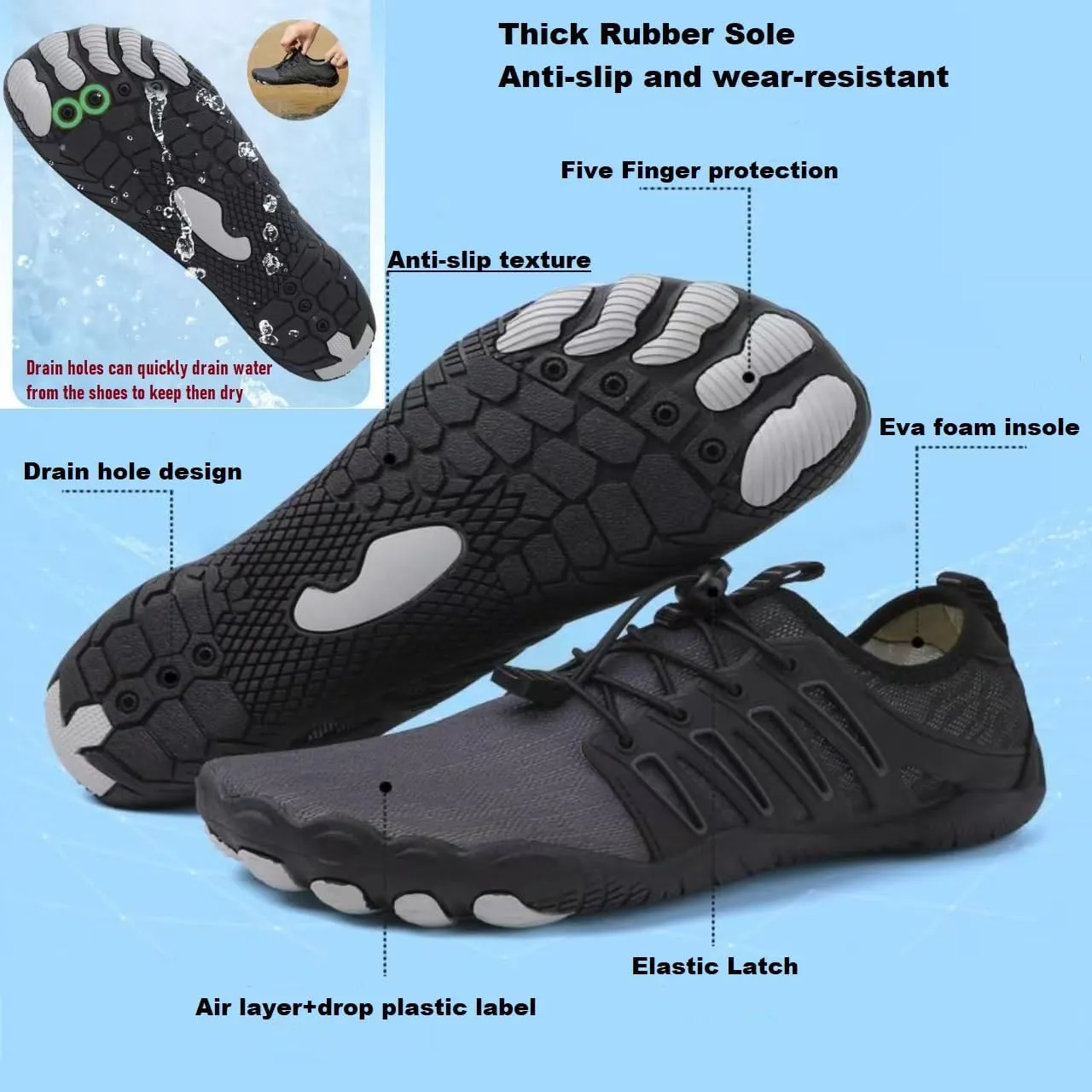 Hike Barefoot Shoes Women,2025 New Hiking Barefoot Shoes for Women Men , Breathable & Non-Slip Athletic Footwear, comfortable breathable zero-drop trail running shoes, Water Shoes Women Men quick-drying non-slip wide-toe box water shoes