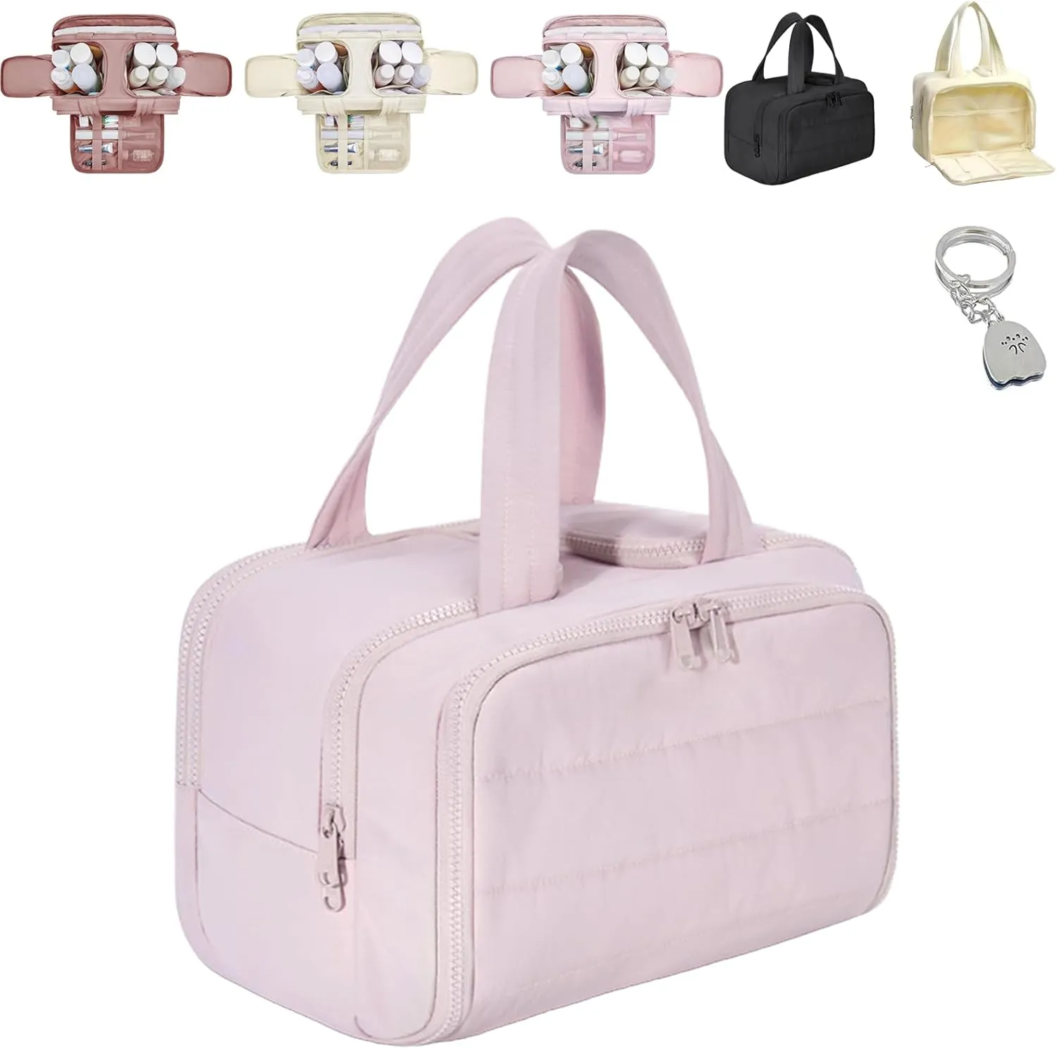 Humidity Travel Cosmetic Bag, Humidityt Large Capacity Wide-Open Travel Cosmetic Bag, Lightweight Toiletry Organizer for Traveling (X)