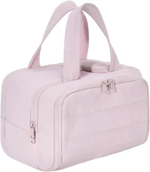 Humidityt Large Capacity Wide-Open Travel Cosmetic BagLightweight Toiletry Organizer for TravelingCureaway Travel0.6lb Lightweight, For Womentraveling, Essentials Toiletries (Light pink)