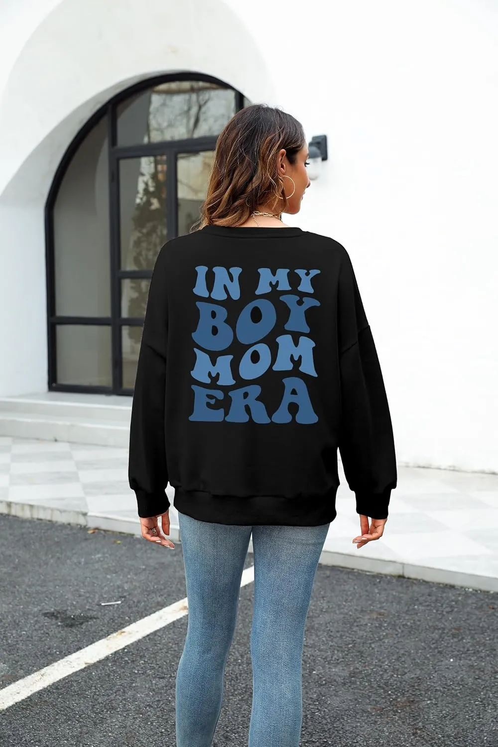In My Boy Mom Era Sweatshirt Women Funny Mama Crewneck Pullover Mama Life Long Sleeve Gift Tops