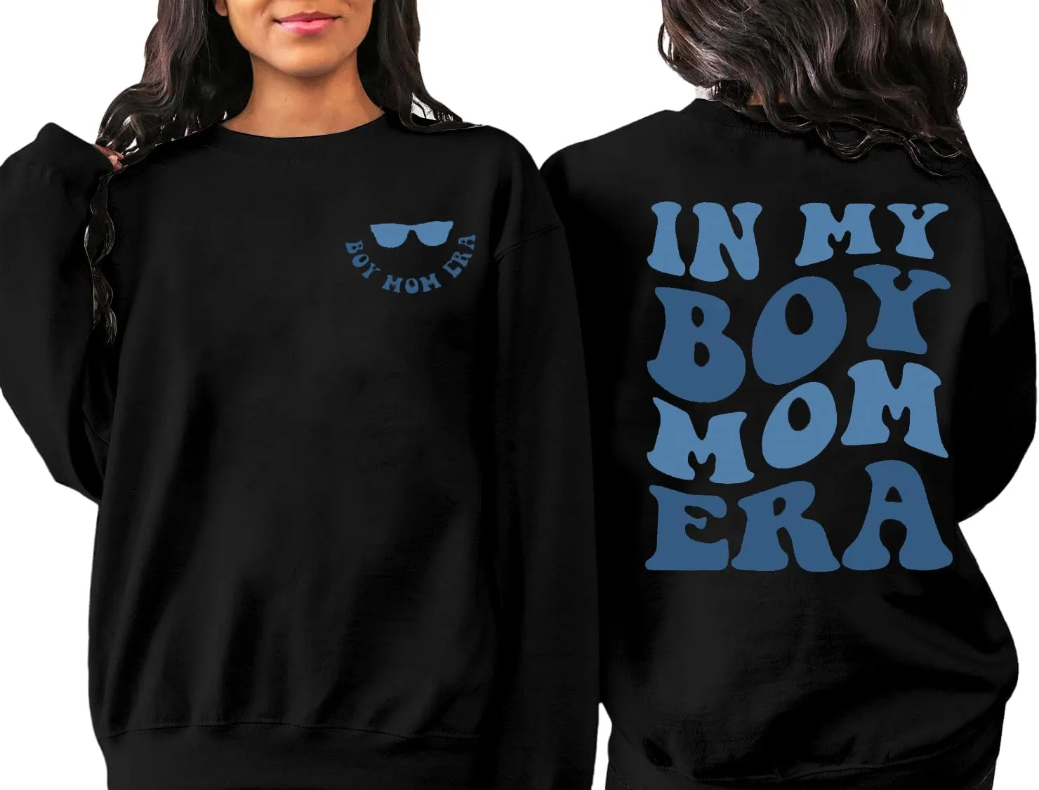 In My Boy Mom Era Sweatshirt Women Funny Mama Crewneck Pullover Mama Life Long Sleeve Gift Tops