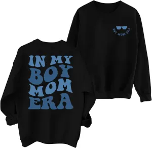 In My Boy Mom Era Sweatshirt Women Funny Mama Crewneck Pullover Mama Life Long Sleeve Gift Tops