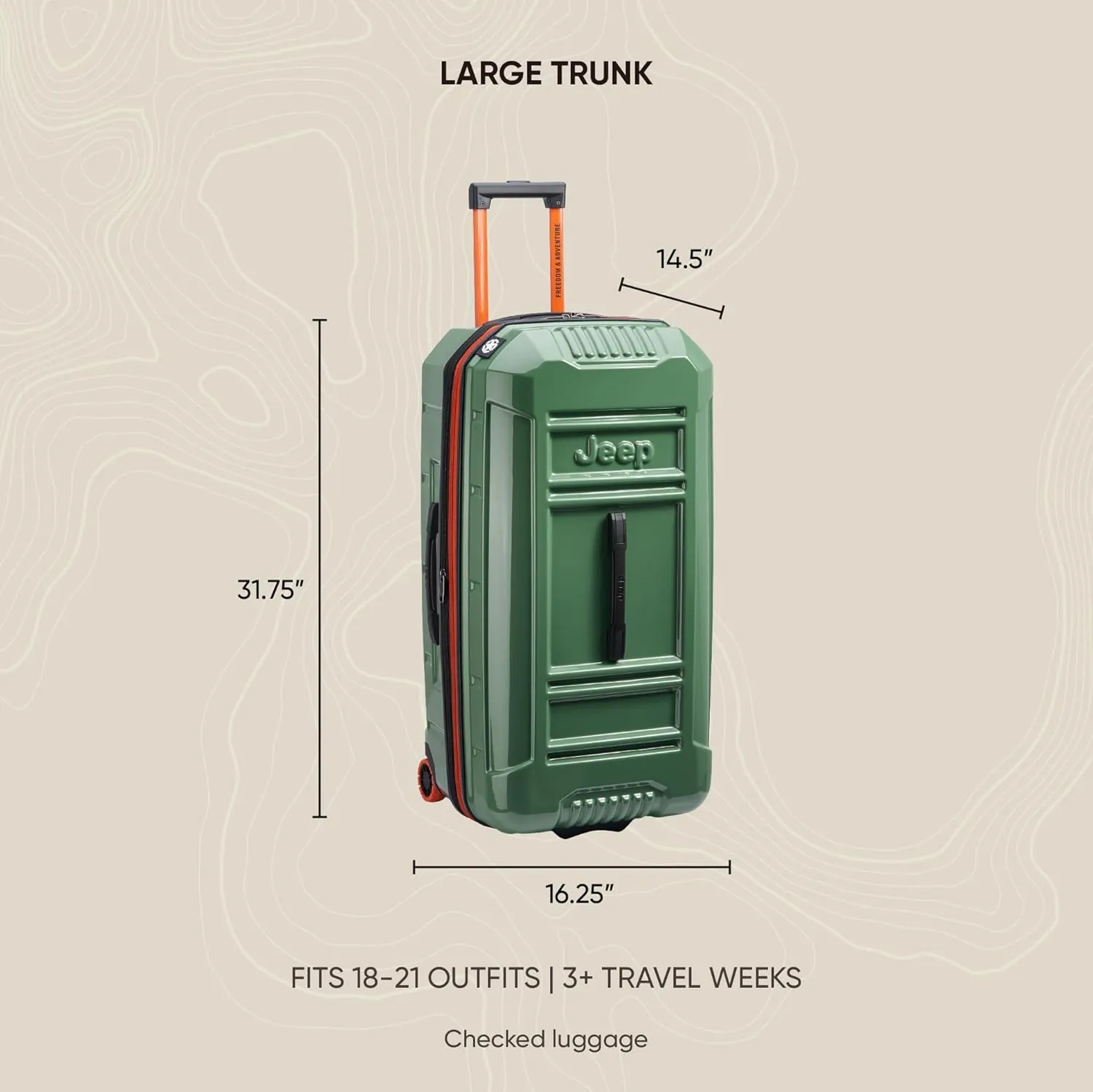 Jeep JH003B Hardside Expandable Luggage with Two Wheels