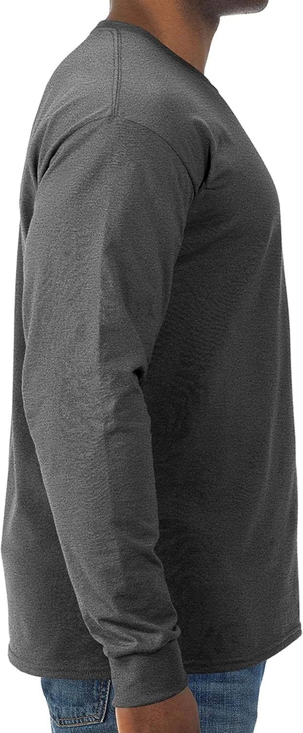 Jerzees Men's Dri-Power Cotton Blend Long Sleeve Tees, Moisture Wicking, Odor Protection, UPF 30 , Sizes S-3x