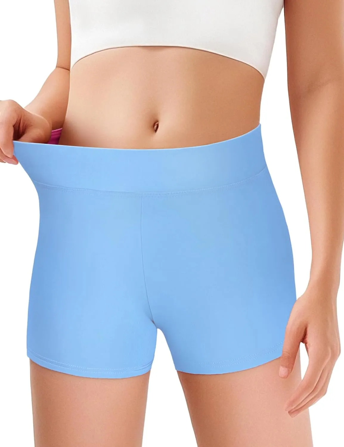 JOCMIC Girls Athletic Shorts Kids Dance High Waisted Yoga Short for Bike Gym Volleyball Running