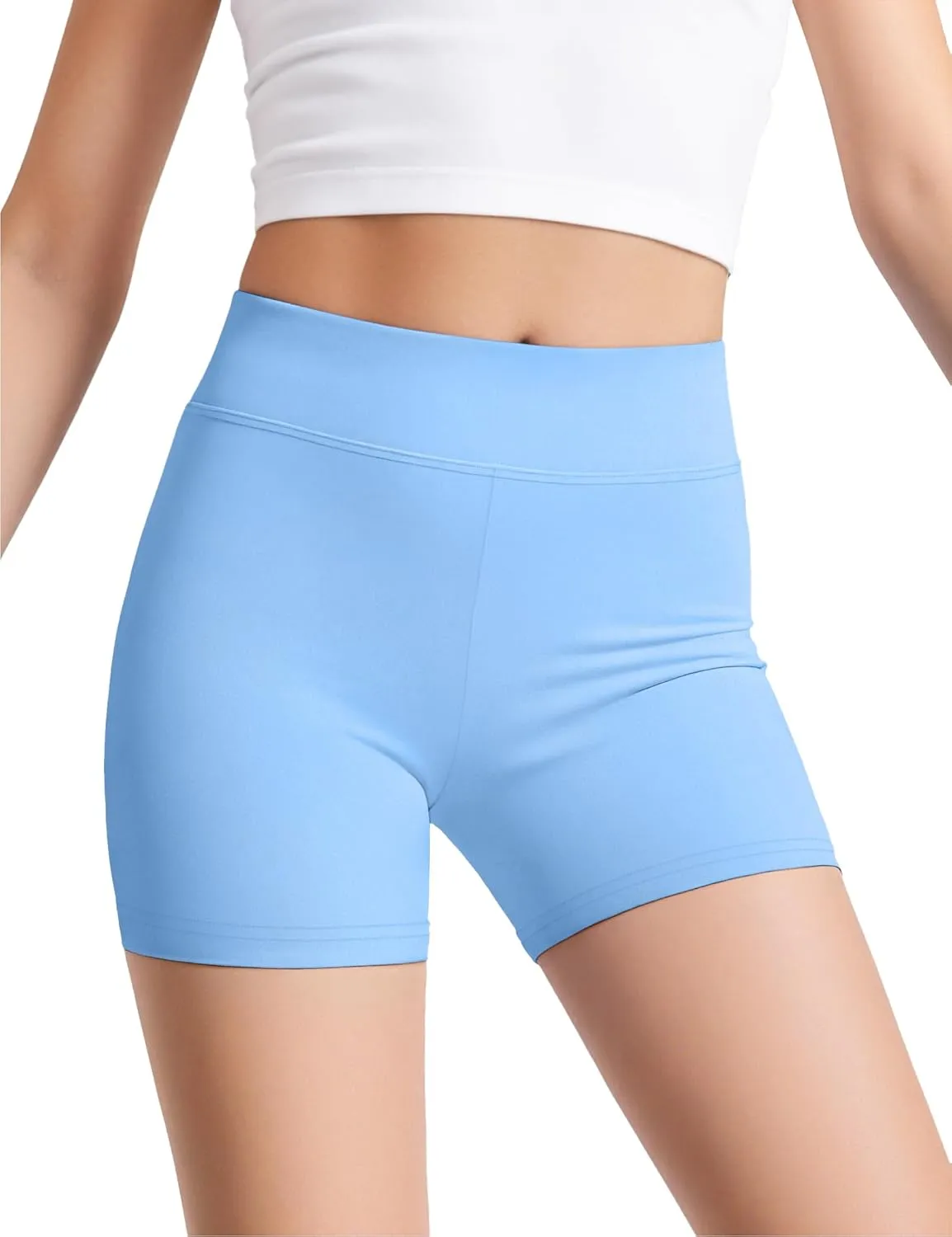 JOCMIC Girls Athletic Shorts Kids Dance High Waisted Yoga Short for Bike Gym Volleyball Running