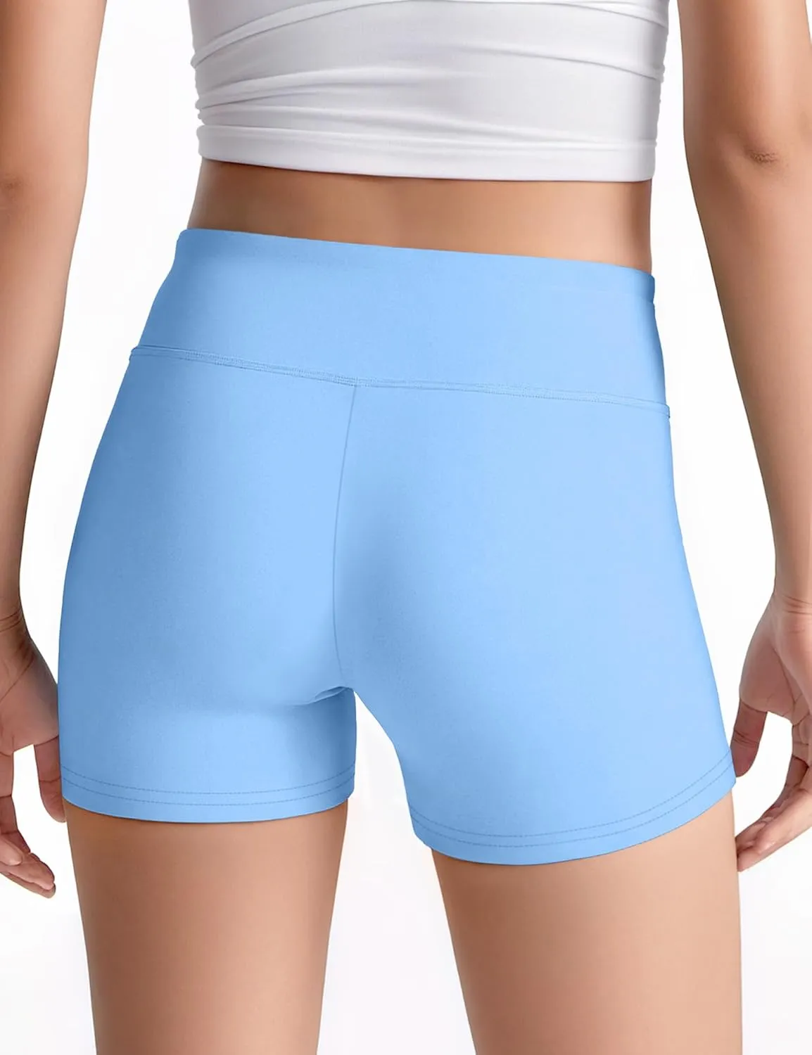 JOCMIC Girls Athletic Shorts Kids Dance High Waisted Yoga Short for Bike Gym Volleyball Running
