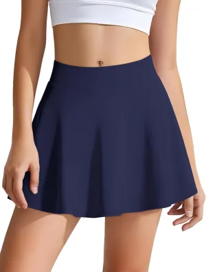JOCMIC Girls Tennis Skirt with Shorts and Pockets for Golf Running School, Athletic Skorts for Girls 7-14 Years