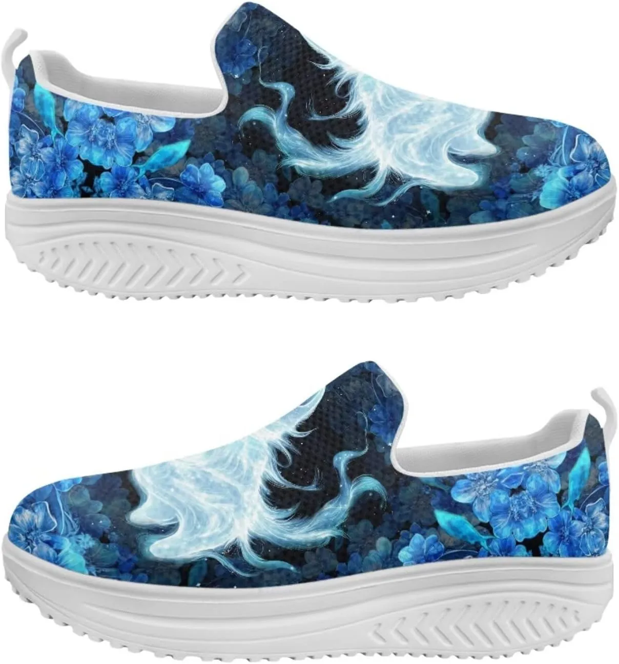 JoyLamoria Animal Design Womens Shoes Comfort Wedge Workout Platform Fashion Slip Resistant Orthotic Casual Tennis Work Daily Wear