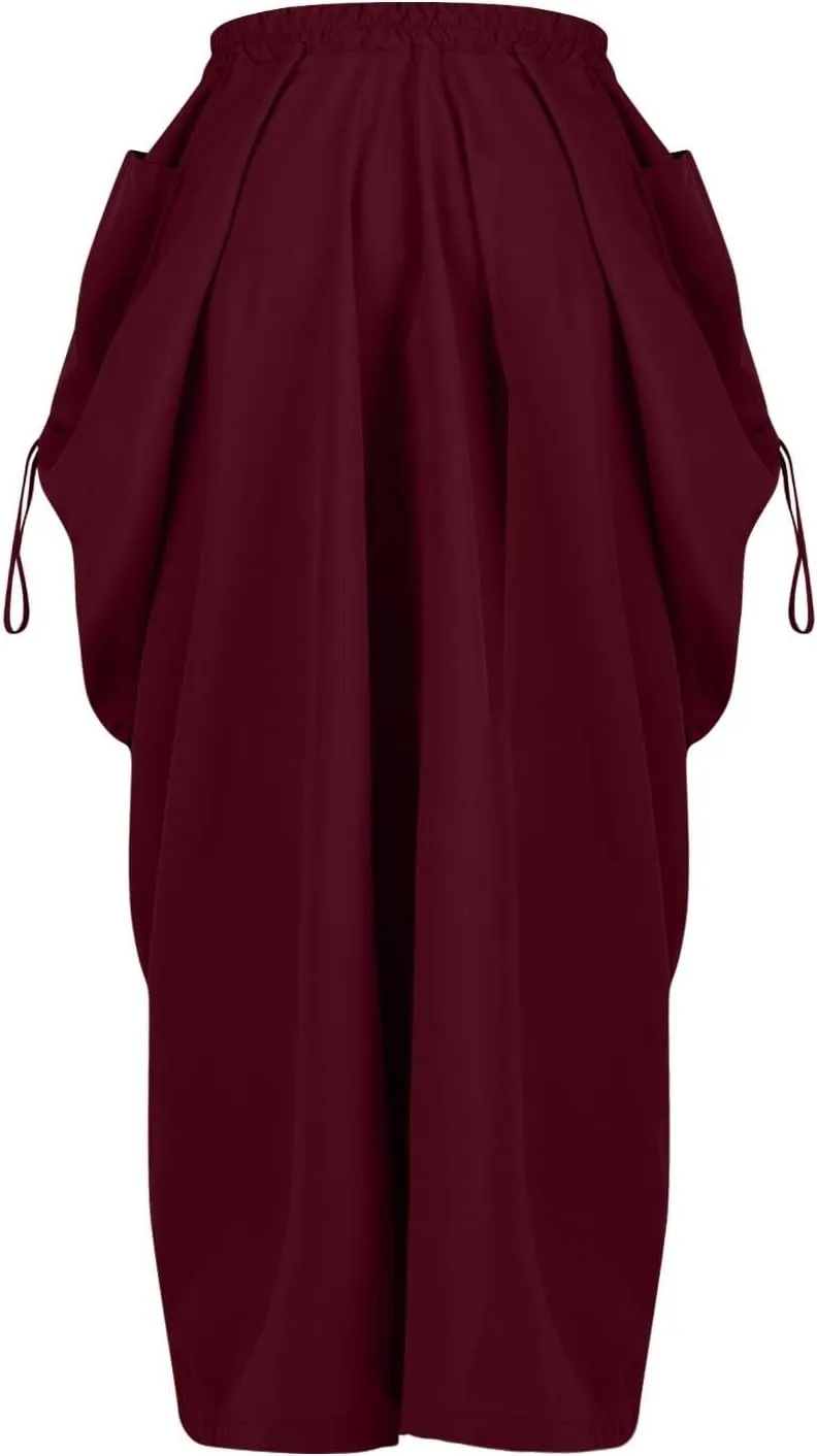 Juniors Skirts for Women Maxi Long Midi Knee High Boho Ruched High Cut Basic Skirts 2025 Trendy Y2K