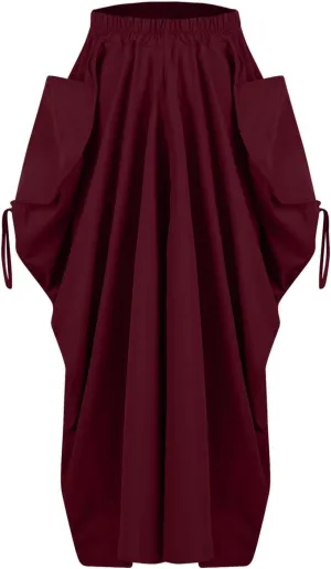 Juniors Skirts for Women Maxi Long Midi Knee High Boho Ruched High Cut Basic Skirts 2025 Trendy Y2K