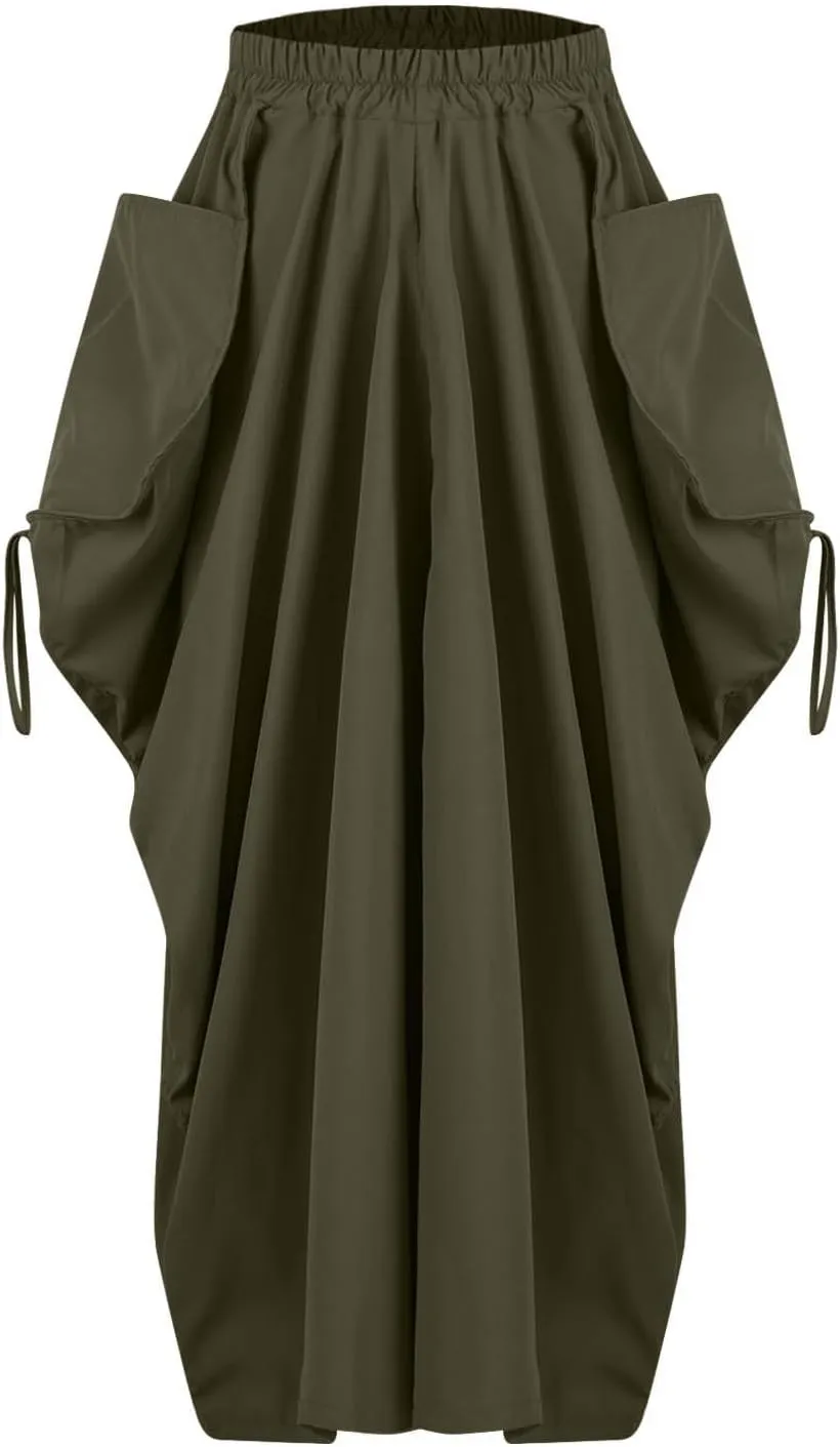 Juniors Skirts for Women Maxi Long Midi Knee High Boho Ruched High Cut Basic Skirts 2025 Trendy Y2K