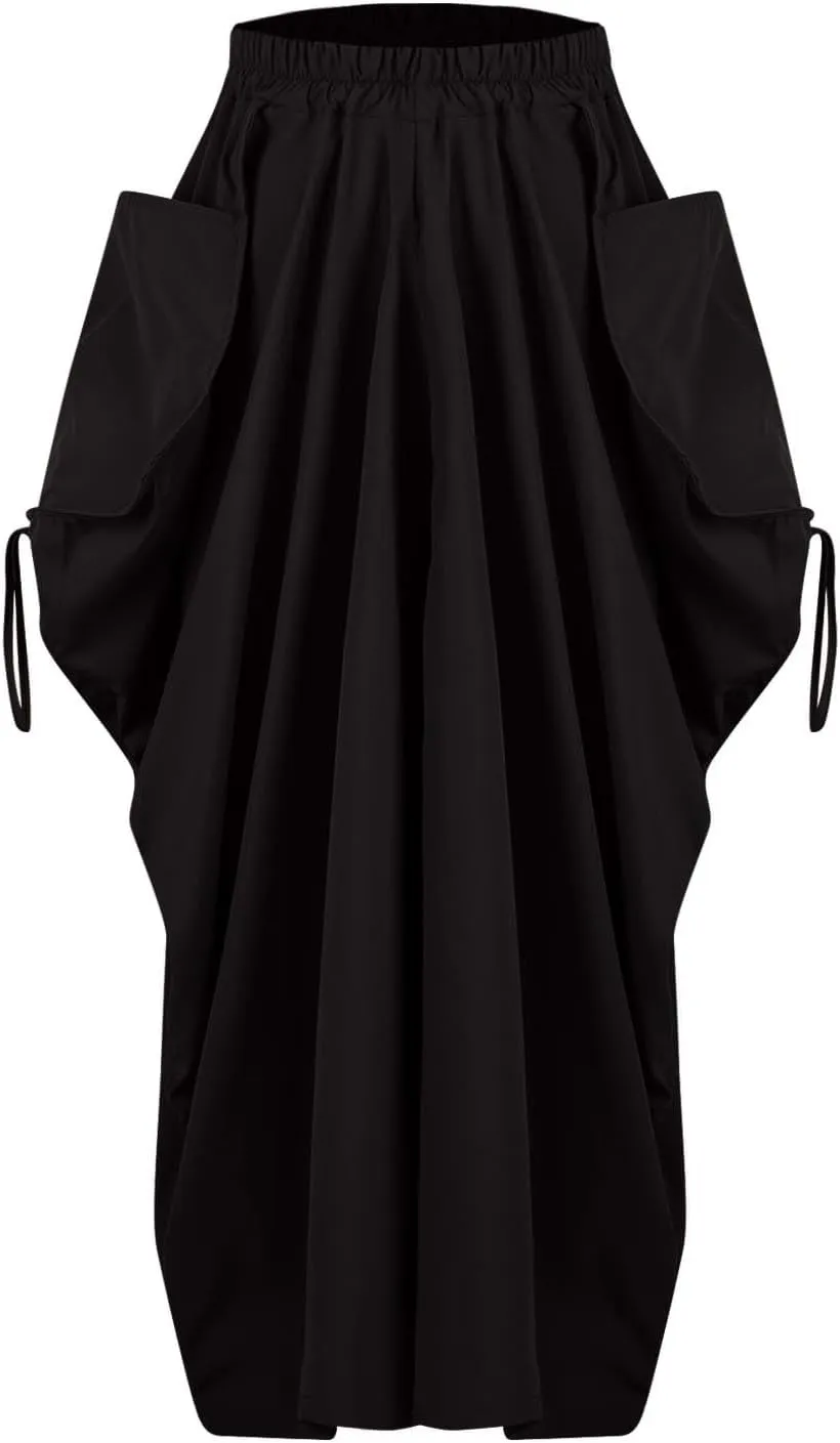 Juniors Skirts for Women Maxi Long Midi Knee High Boho Ruched High Cut Basic Skirts 2025 Trendy Y2K