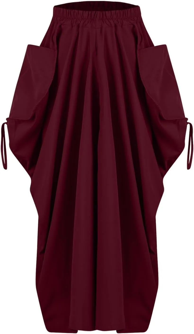 Juniors Skirts for Women Maxi Long Midi Knee High Boho Ruched High Cut Basic Skirts 2025 Trendy Y2K