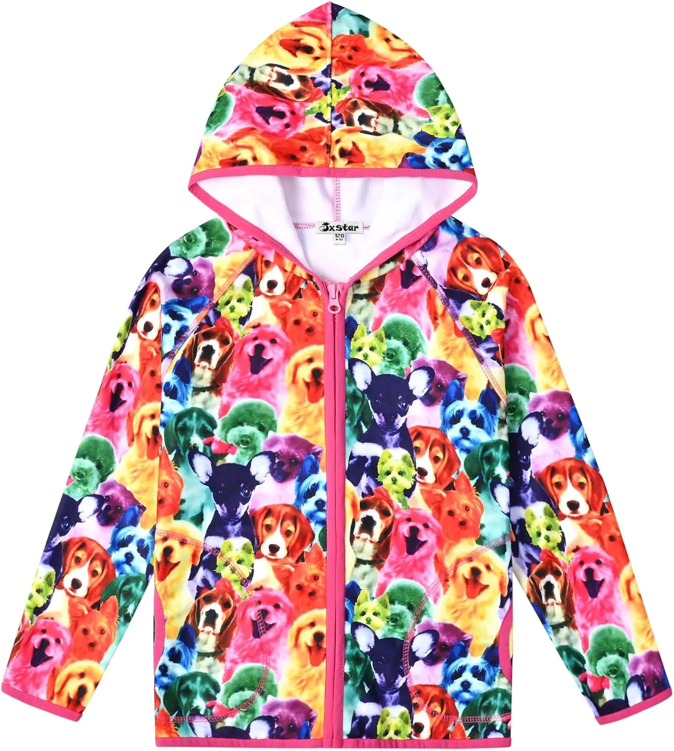 Jxstar Girls Zip-Up Hoodie Kids Fall Winter Warm Sweatshirt Polar Fleece Clothes with Pockets
