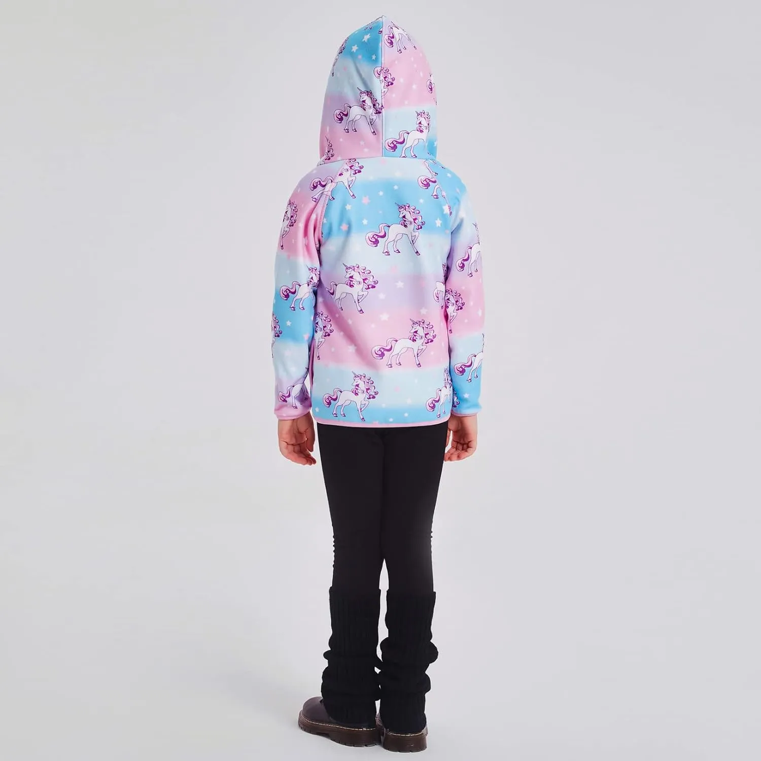 Jxstar Girls Zip-Up Hoodie Kids Fall Winter Warm Sweatshirt Polar Fleece Clothes with Pockets